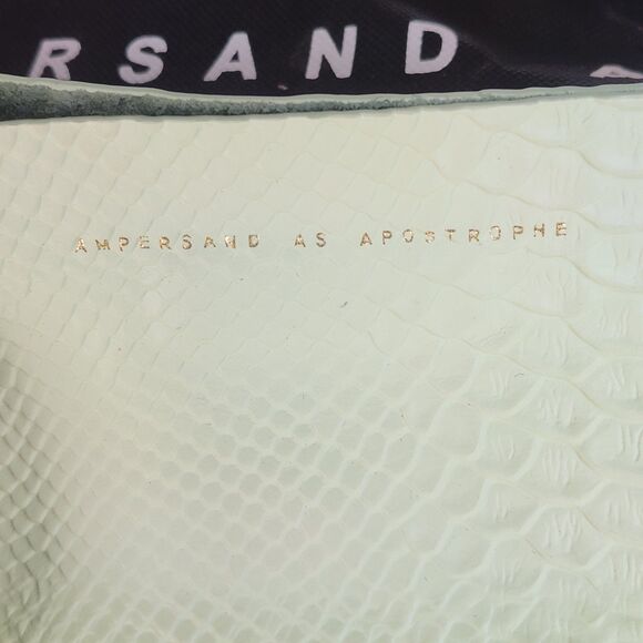 NWT Mint Python Embossed Leather Half Tote Work Bag Ampersand As Apostrophe - Picture 11 of 12